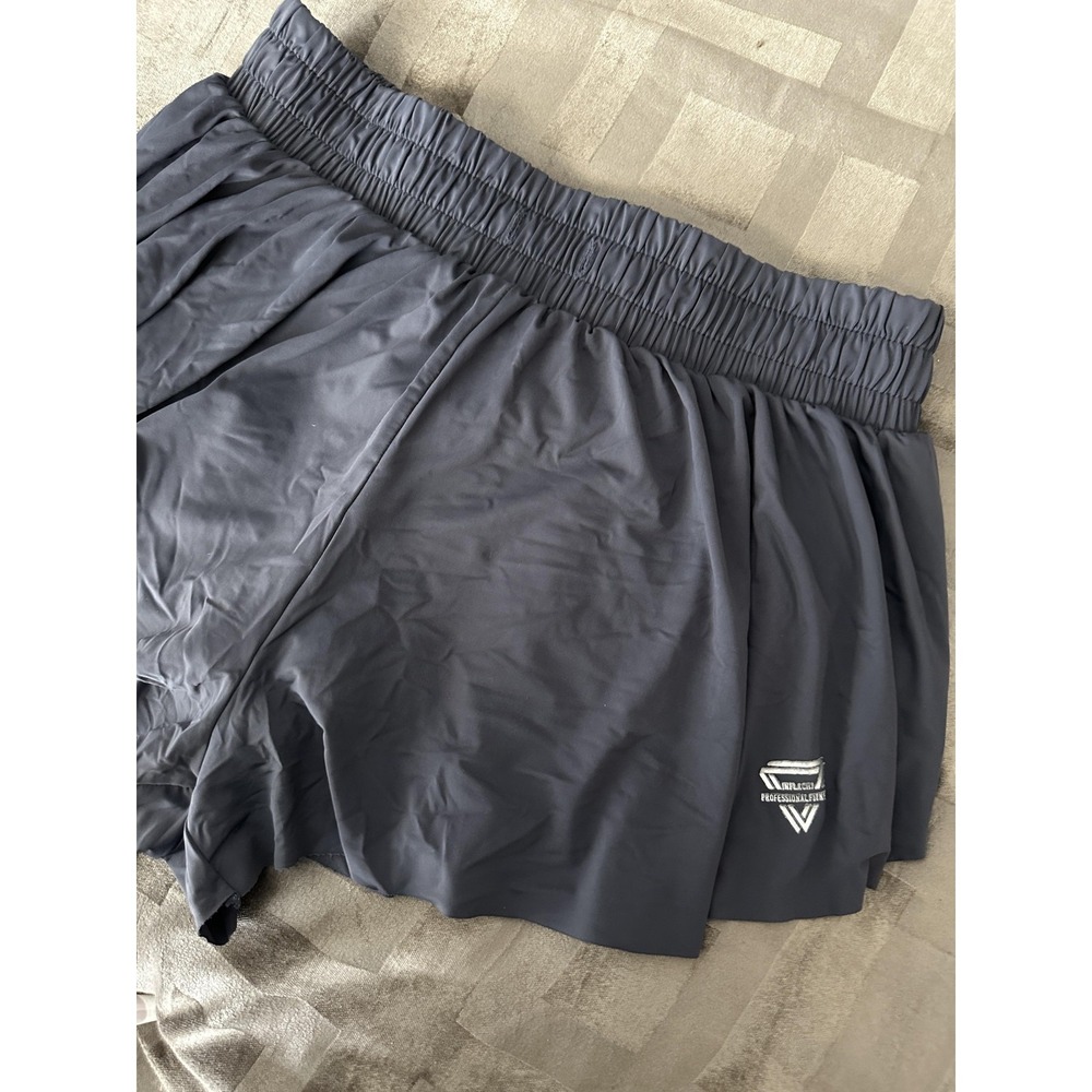Inflachi‎ Professional Fitness Shorts Womens Large Gray 2-in-1 Running Athletic
